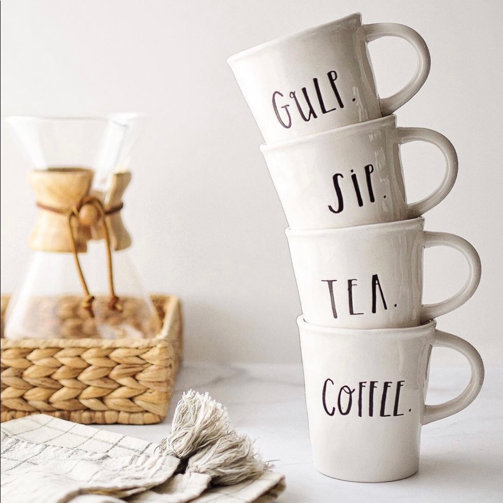 Rae Dunn CAFE MUGS Set of 4 NWT/NIB